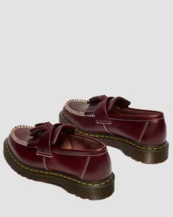Adrian Orleans Leather Tassel -loaferit in Kirsikanpunainen