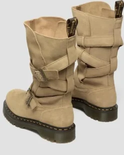 Anistone Two Strap Leather Biker -bootsit in Gyldenbrun