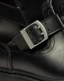 Anistone Two Strap Leather Biker -bootsit in Musta