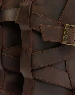 Anistone Two Strap Leather Biker -bootsit in Tummanruskea