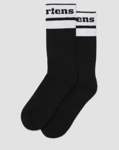 Athletic Logo Organic Cotton Blend -sukat in Musta & Valkoinen