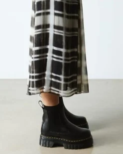 Audrick Nappa Lux Leather Platform Chelsea -bootsit in Musta