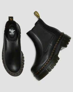 Audrick Nappa Lux Leather Platform Chelsea -bootsit in Musta