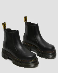 Audrick Nappa Lux Leather Platform Chelsea -bootsit in Musta