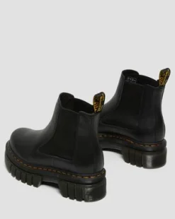 Audrick Nappa Lux Leather Platform Chelsea -bootsit in Musta