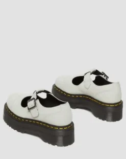 Bethan Tumbled Nubuck Leather Platform Mary Jane -kengät in Smoked Mint