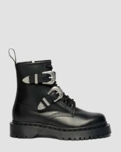 1460 Bex Western Buckle Leather -maiharit in Musta