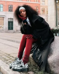 Buzz 5-Eye Dalmatian Hair On Leather -kengät in Kerma & Musta