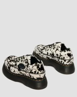Buzz 5-Eye Dalmatian Hair On Leather -kengät in Kerma & Musta