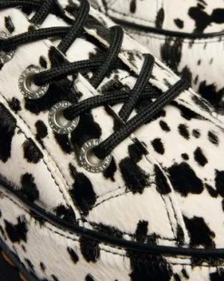 Buzz 5-Eye Dalmatian Hair On Leather -kengät in Kerma & Musta