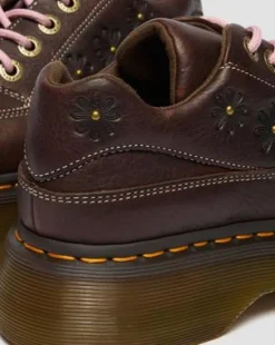 Buzz 5-Eye Flower Grizzly Leather -kengät in Tummanruskea