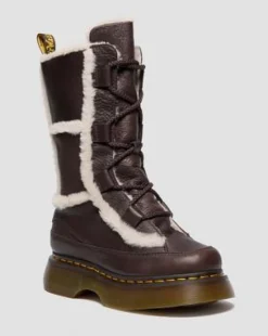 Buzz Lace Up Faux Fur Lined Grizzly Leather-maiharit in Tummanruskea