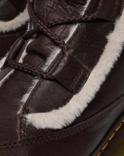 Buzz Lace Up Faux Fur Lined Grizzly Leather-maiharit in Tummanruskea