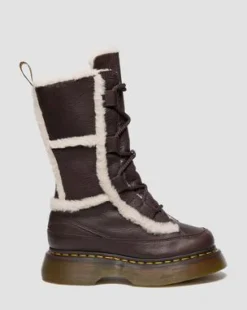 Buzz Lace Up Faux Fur Lined Grizzly Leather-maiharit in Tummanruskea