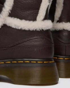 Buzz Lace Up Faux Fur Lined Grizzly Leather-maiharit in Tummanruskea