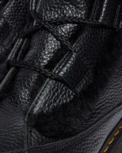 Buzz Lace Up Faux Fur Lined Milled Nappa Leather-maiharit in Musta