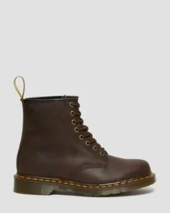 1460 Crazy Horse Leather Lace Up Boots in Ruskea