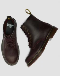 1460 Crazy Horse Leather -maiharit in Kirsikanpunainen