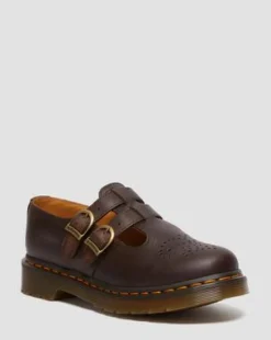 8065 Crazy Horse Leather Mary Jane -kengät in Tummanruskea