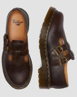 8065 Crazy Horse Leather Mary Jane -kengät in Tummanruskea