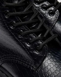 1460 Croc Emboss Leather -maiharit in Musta