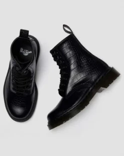 1460 Croc Emboss Leather -maiharit in Musta
