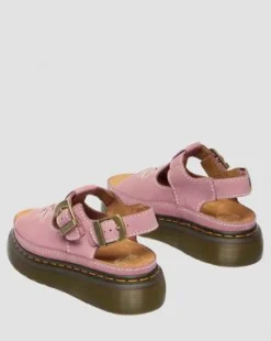 Dunnet Flower Nubuck Platform -sandaalit in Dusty Rose Pink