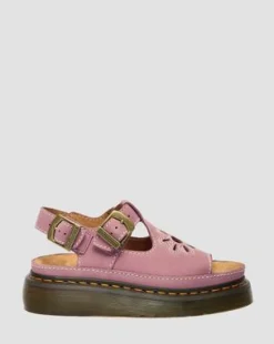 Dunnet Flower Nubuck Platform -sandaalit in Dusty Rose Pink