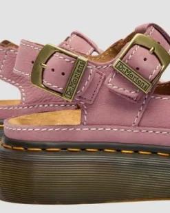 Dunnet Flower Nubuck Platform -sandaalit in Dusty Rose Pink