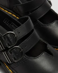 Eviee Sendal Leather Mary Jane Heeled -kengät in Musta