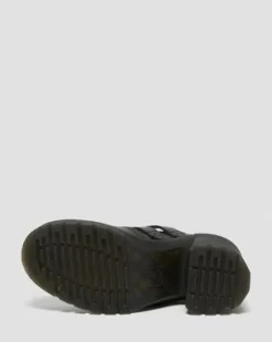 Eviee Sendal Leather Mary Jane Heeled -kengät in Musta