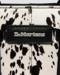 Extra Small Dalmatian Hair On Leather Tote Bag in Kerma & Musta