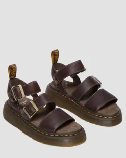 Gryphon Quad Grizzly Leather -sandaalit in Tummanruskea
