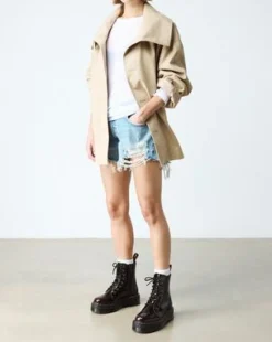 JADON ARCADIA LEATHER PLATFORM BOOTS in Kirsikanpunainen