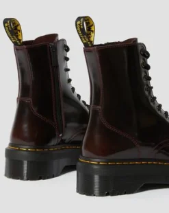 JADON ARCADIA LEATHER PLATFORM BOOTS in Kirsikanpunainen
