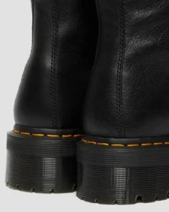 Jadon Faux Fur Lined Leather Platform -maiharit in Musta
