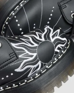 Jadon Hi Solar Flare Reclaimed Leather Platform-maiharit in Musta & Valkoinen