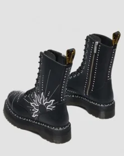 Jadon Hi Solar Flare Reclaimed Leather Platform-maiharit in Musta & Valkoinen