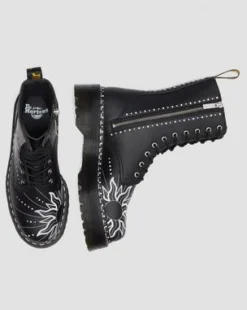 Jadon Hi Solar Flare Reclaimed Leather Platform-maiharit in Musta & Valkoinen