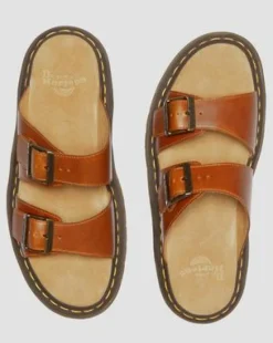 Josef Leather Buckle Slide -sandaalit in Oak