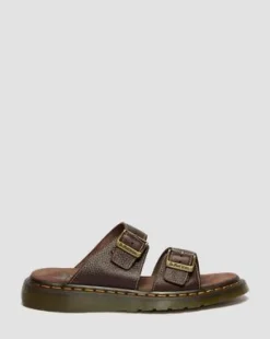 Josef Slide Grizzly Leather -sandaalit in Tummanruskea