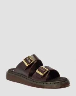 Josef Two Strap Atlas Leather -sandaalit in Charro