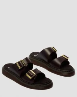 Josef Two Strap Atlas Leather -sandaalit in Charro