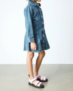 Junior Klaire Athena Leather Strap Velcro -sandaalit in Vaaleanrose