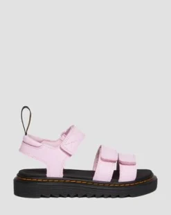 Junior Klaire Athena Leather Strap Velcro -sandaalit in Vaaleanrose