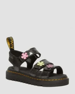 Junior Klaire Coated Glitter Velcro -sandaalit in Black