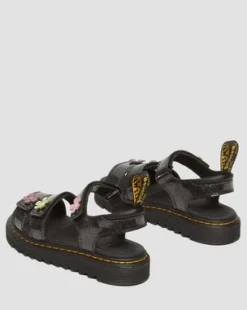 Junior Klaire Coated Glitter Velcro -sandaalit in Black