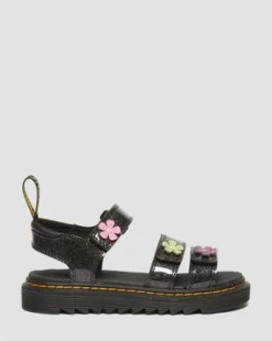 Junior Klaire Coated Glitter Velcro -sandaalit in Black