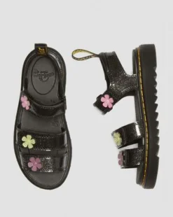 Junior Klaire Coated Glitter Velcro -sandaalit in Black