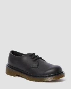JUNIOR 1461 LEATHER SHOES in Musta